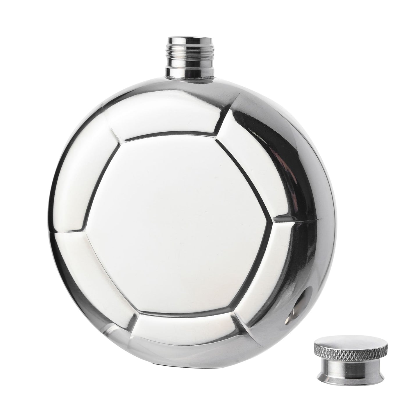Harvey Makin Classic Hip Flask 5oz Mirror Polished - Football
