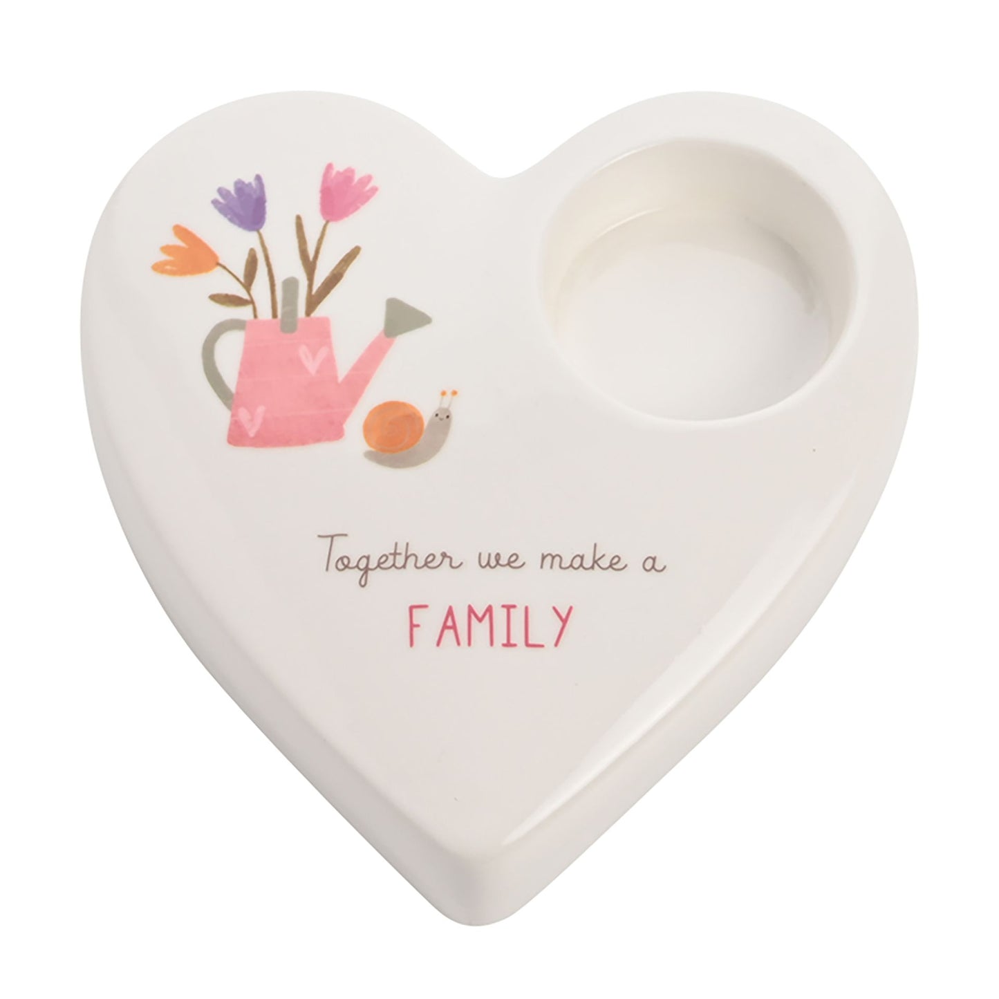 Love Life Ceramic Tea Light Candle Holder - Family