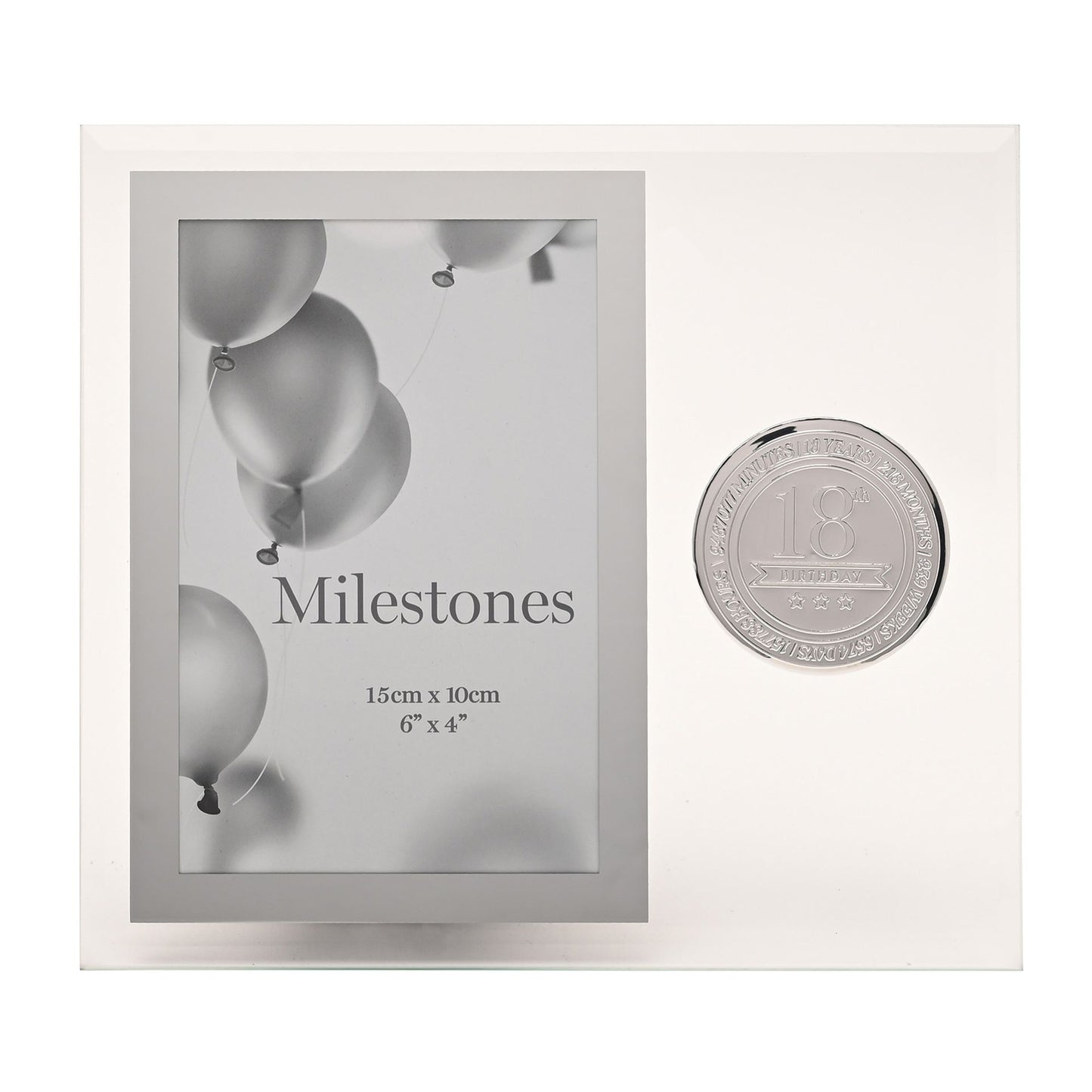 Milestones Glass Frame with Metal Badge 4" x 6" - 18