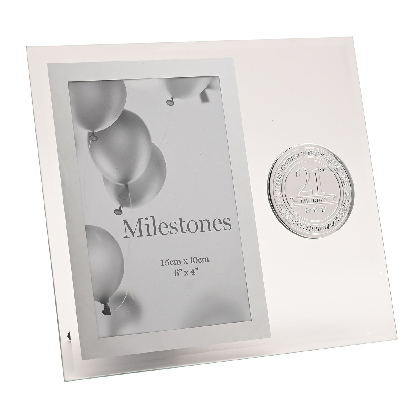 Milestones Glass Frame with Metal Badge 4" x 6" - 21