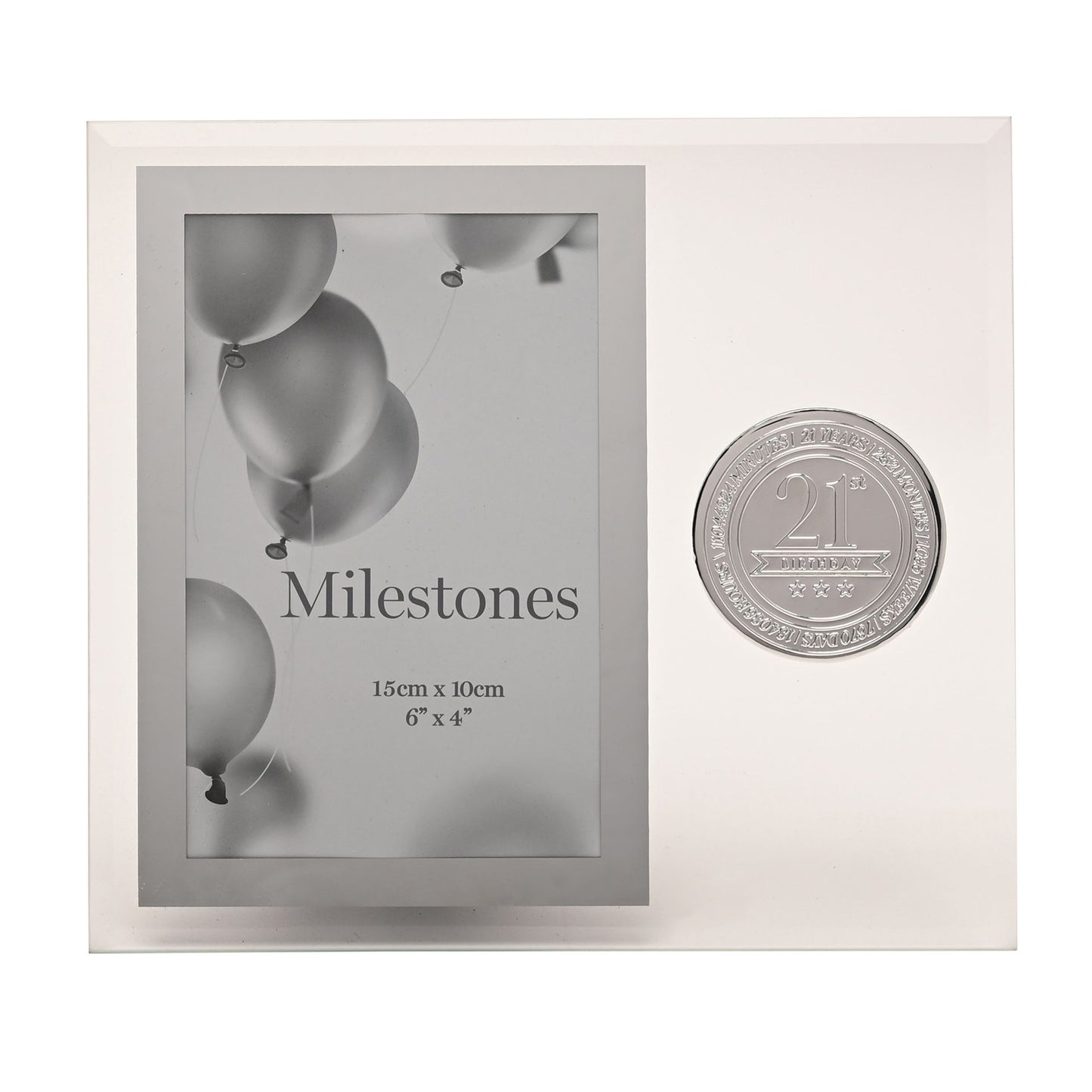 Milestones Glass Frame with Metal Badge 4" x 6" - 21