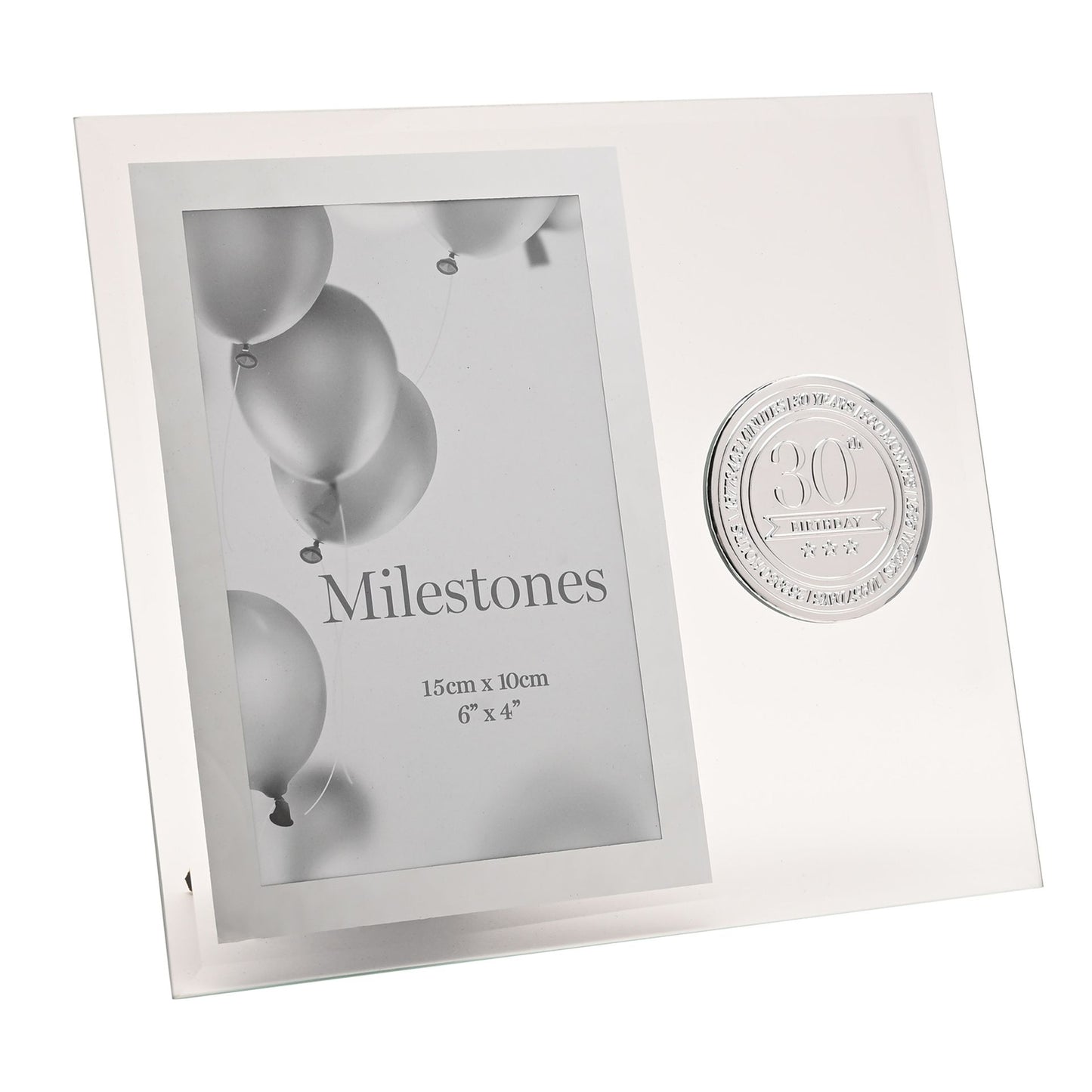 Milestones Glass Frame with Metal Badge 4" x 6" - 30