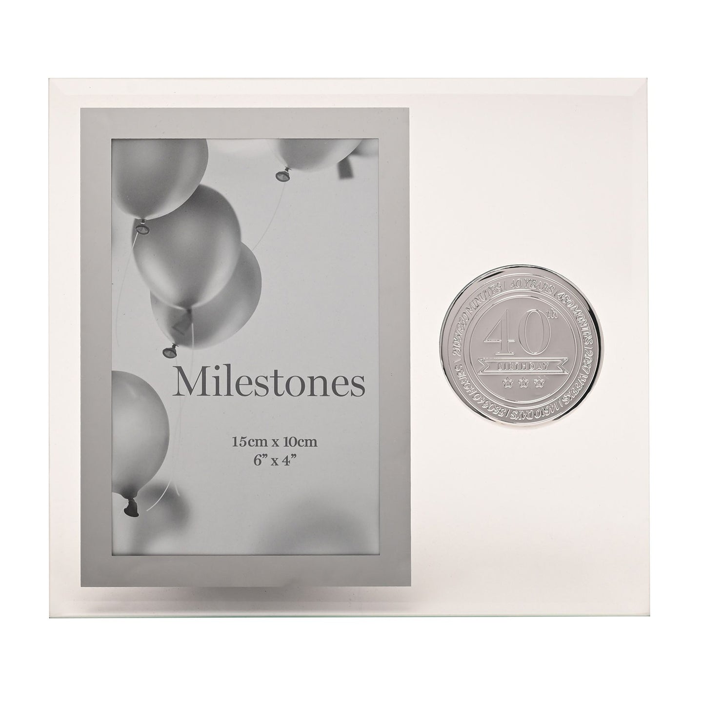 Milestones Glass Frame with Metal Badge 4" x 6" - 40