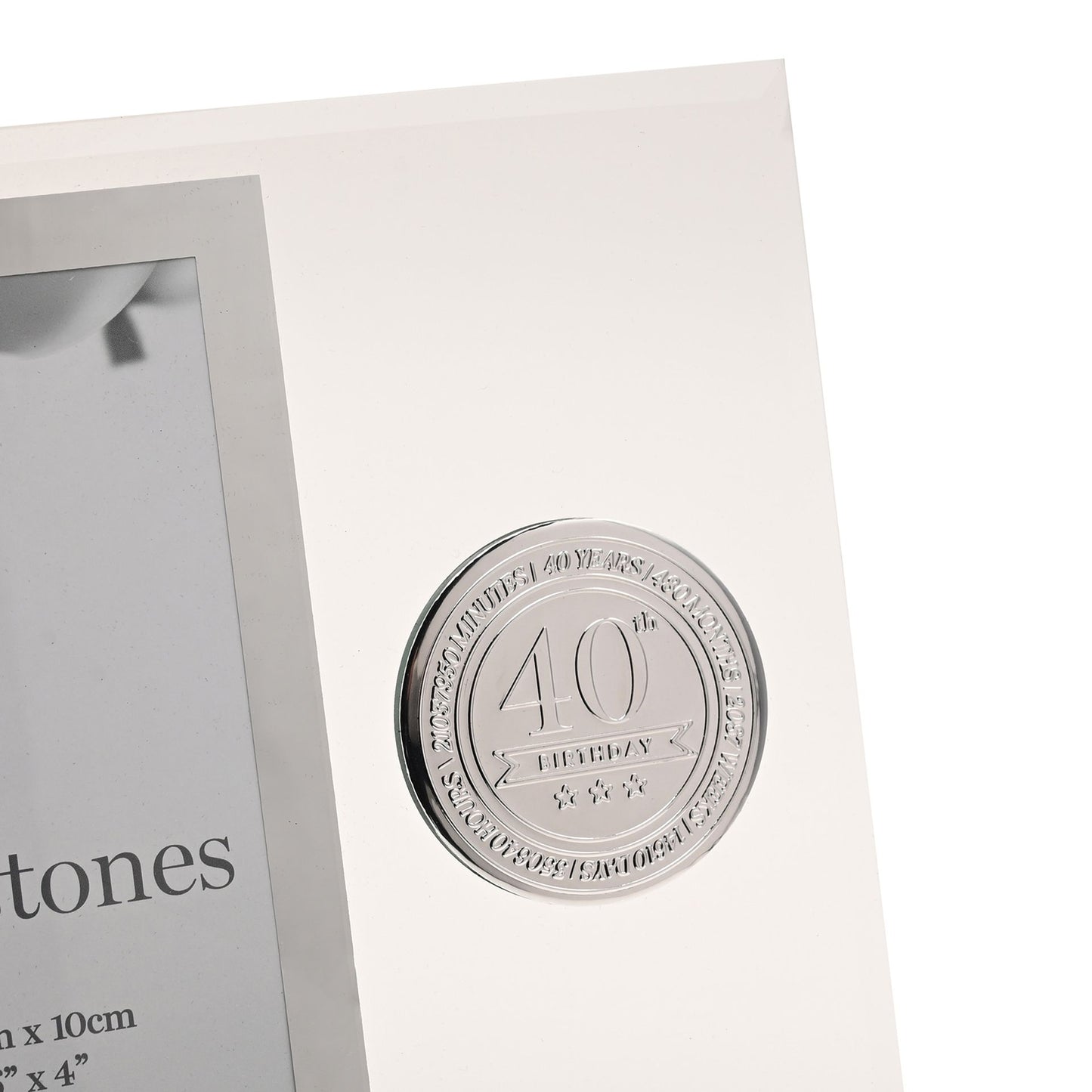 Milestones Glass Frame with Metal Badge 4" x 6" - 40