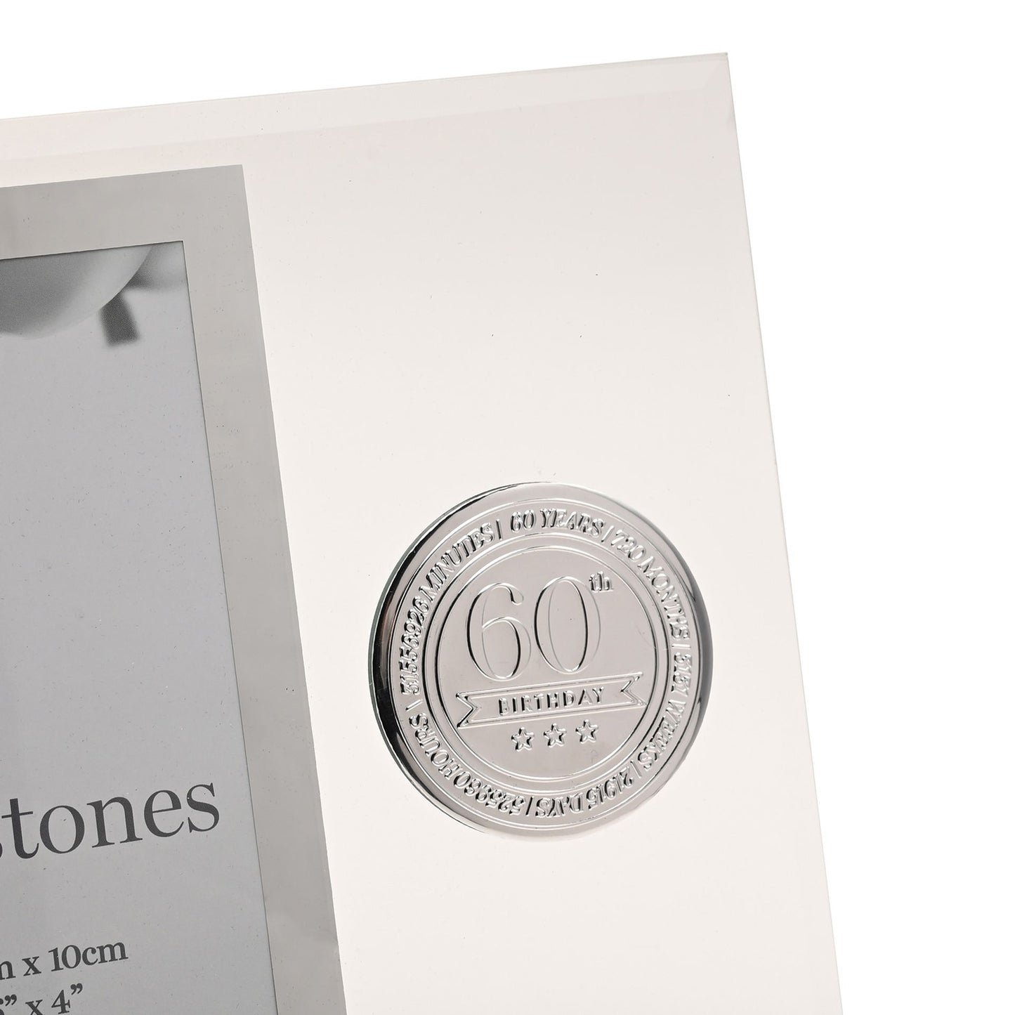 Milestones Glass Frame with Metal Badge 4" x 6" - 60