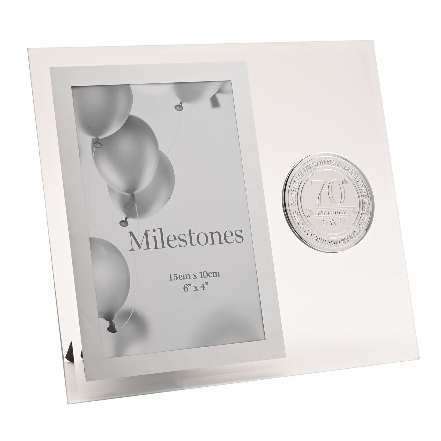 Milestones Glass Frame with Metal Badge 4" x 6" - 70