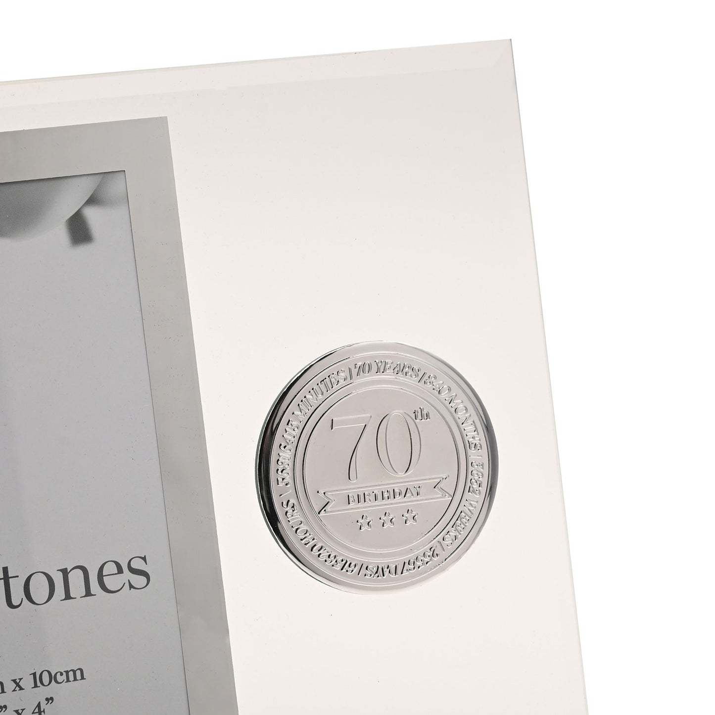 Milestones Glass Frame with Metal Badge 4" x 6" - 70