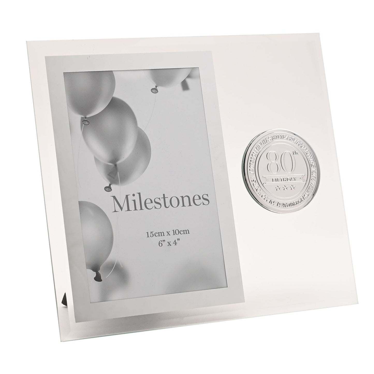 Milestones Glass Frame with Metal Badge 4" x 6" - 80