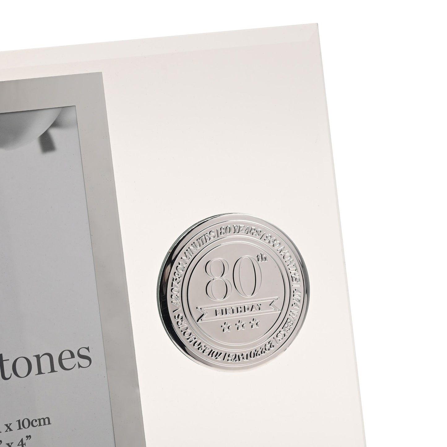 Milestones Glass Frame with Metal Badge 4" x 6" - 80