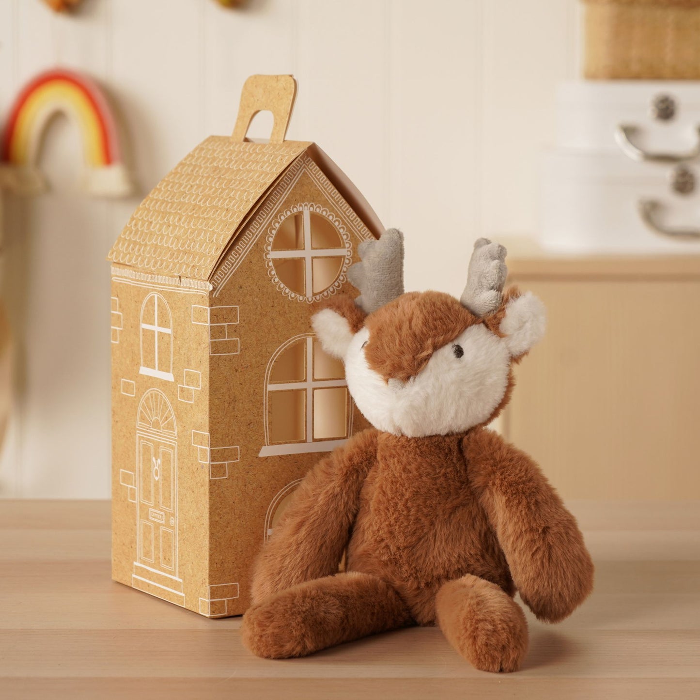 Comet The Plush Long Leg Dark Brown Reindeer 30cm