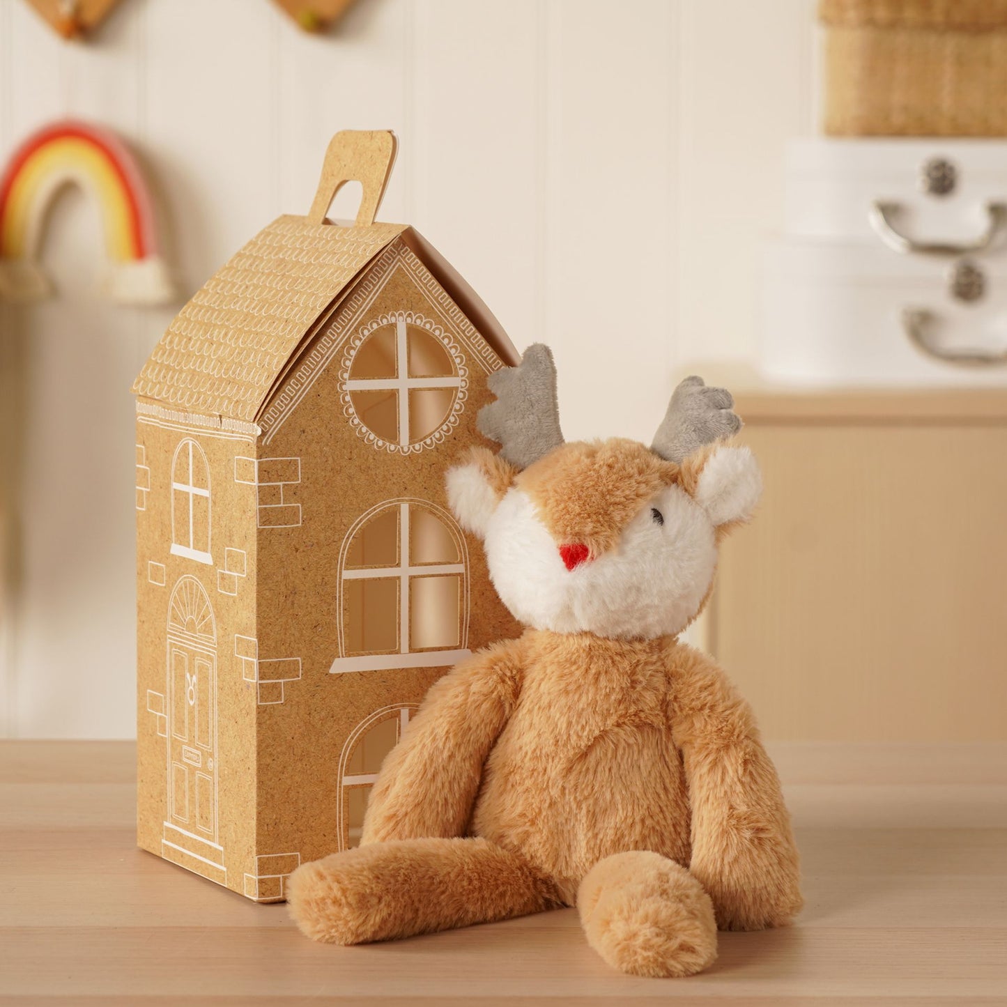 Rudolph The Plush Long Leg Light Brown Reindeer 30cm