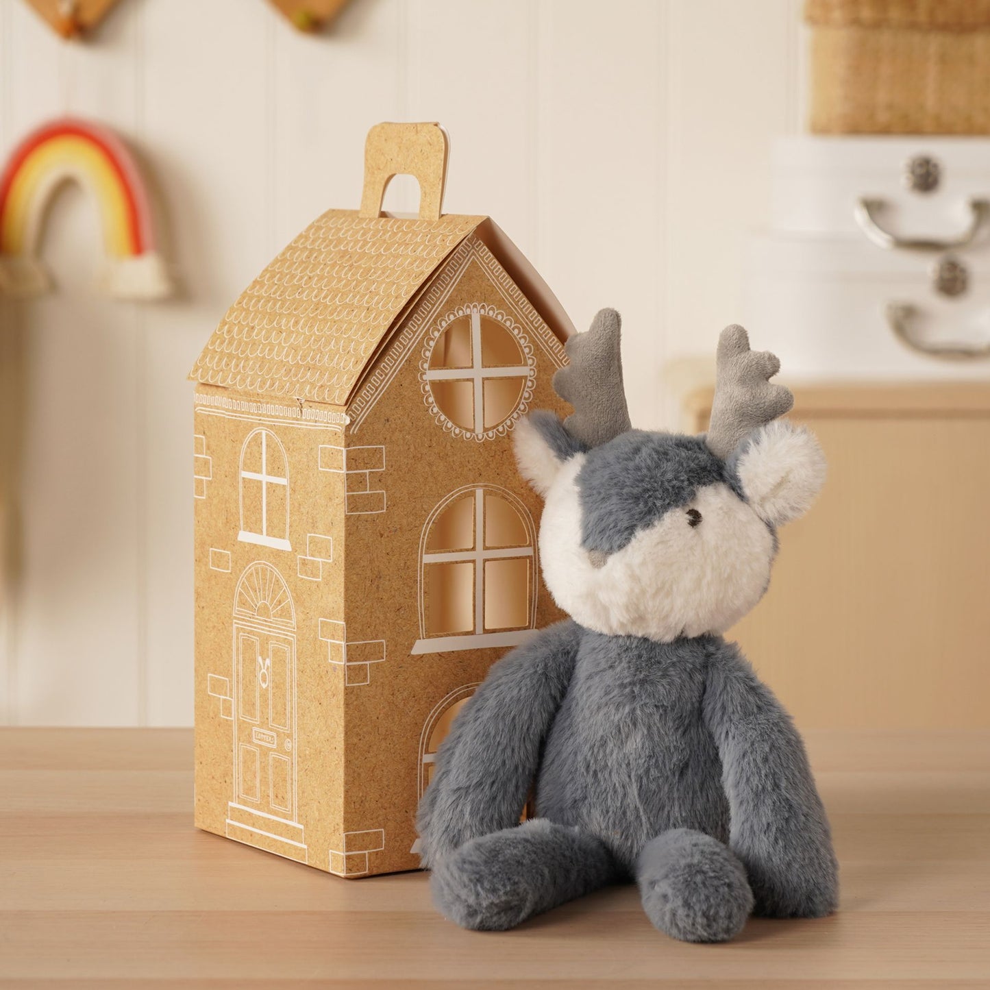 Blitzen The Plush Long Leg Petrol Blue Reindeer