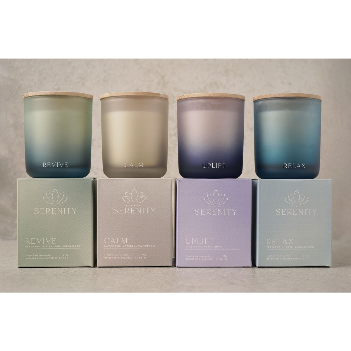 Serenity Calm Candle 270g Lavender, Vanilla, Patchouli