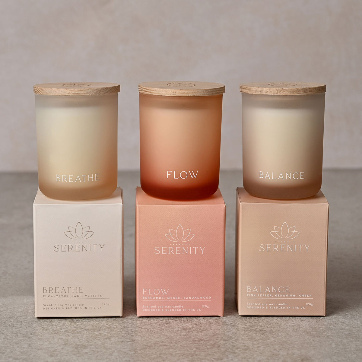 Serenity Balance Candle 120g Pink Pepper, Geranium & Amber