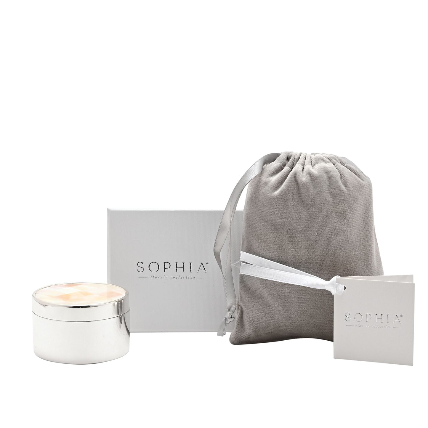 Sophia Classic Mother Of Pearl Round Trinket Box