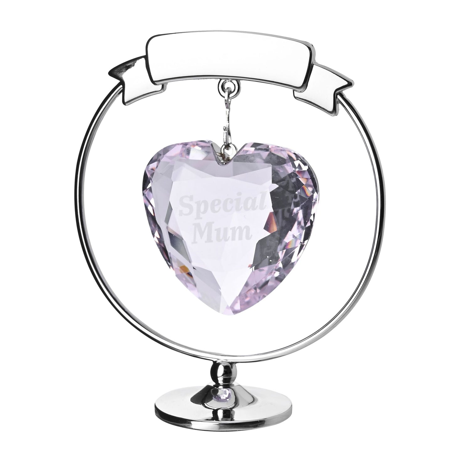 Crystocraft Chrome Plated Circle & Heart - Special Mum