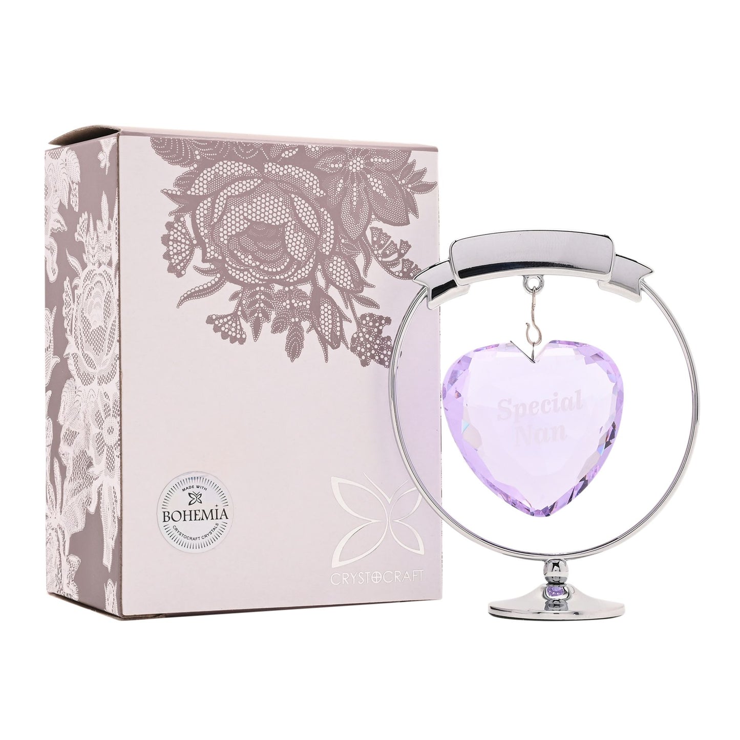 Crystocraft Chrome Plated Circle & Heart - Special Nan