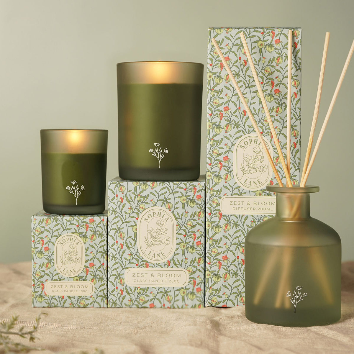 Sophia Lane Zest & Bloom Floral Candle - 100g