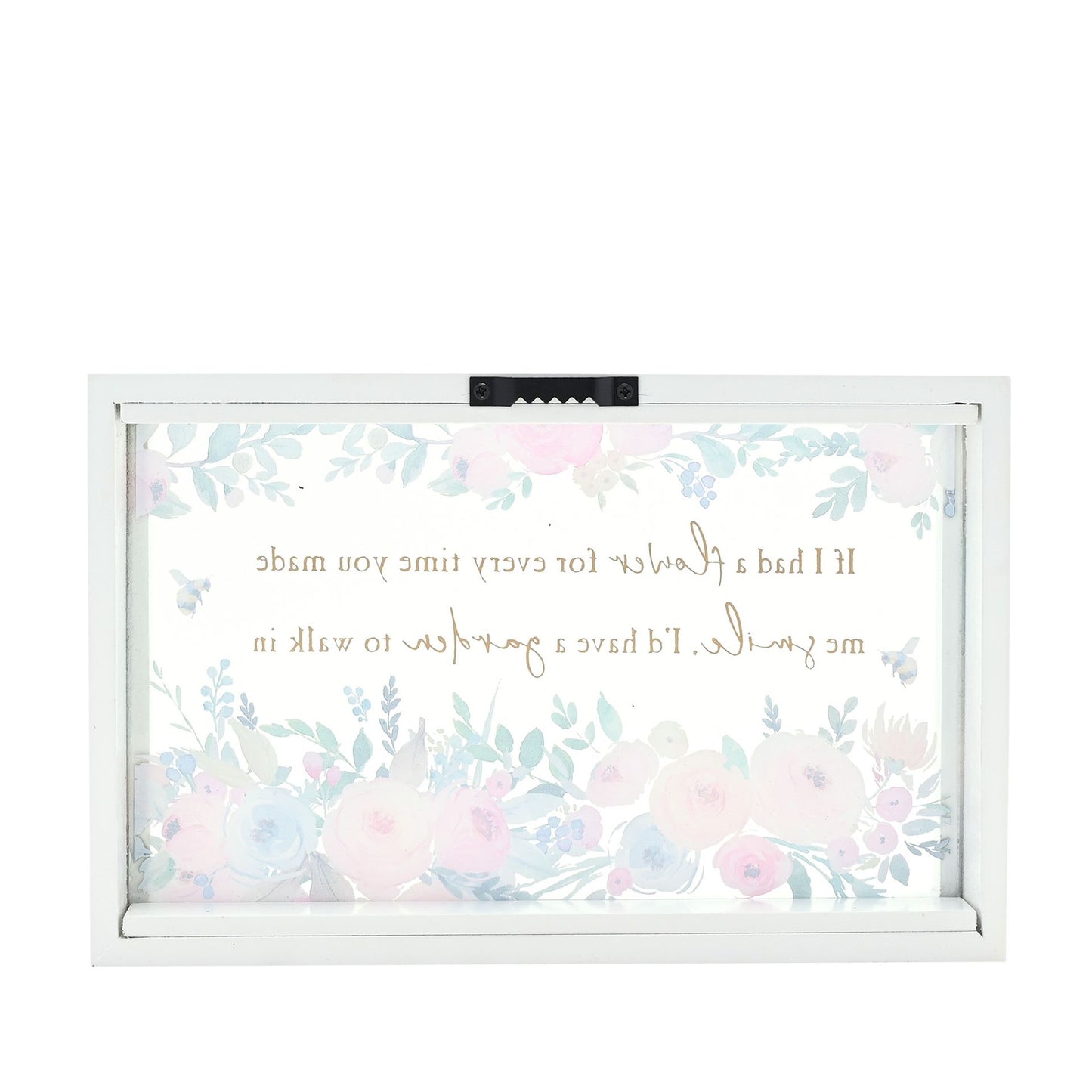 The Cottage Garden Framed Rectangular Glass Plaque - Flower