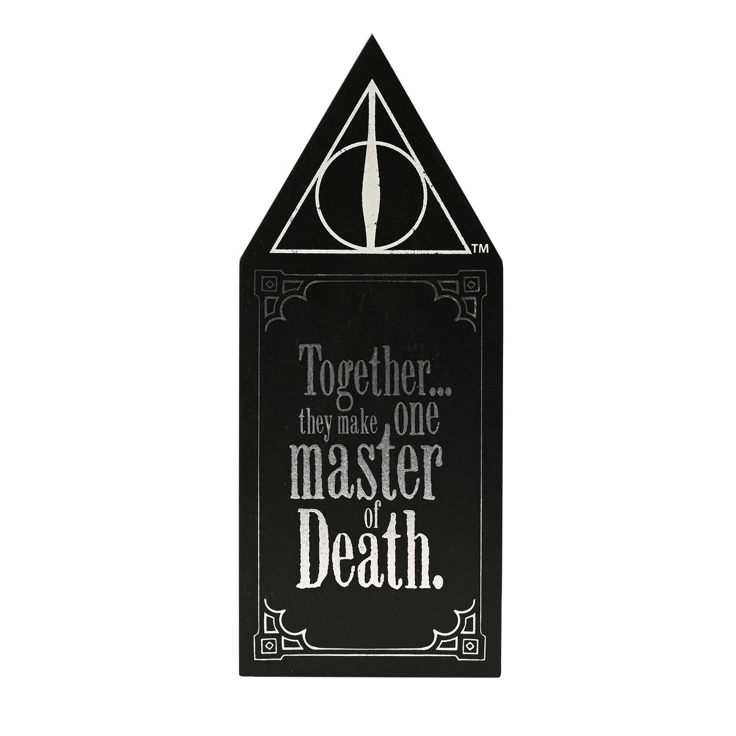 Warner Bros Harry Potter Dark Arts Glow In The Dark Wooden Plaque - Deathly Hallows