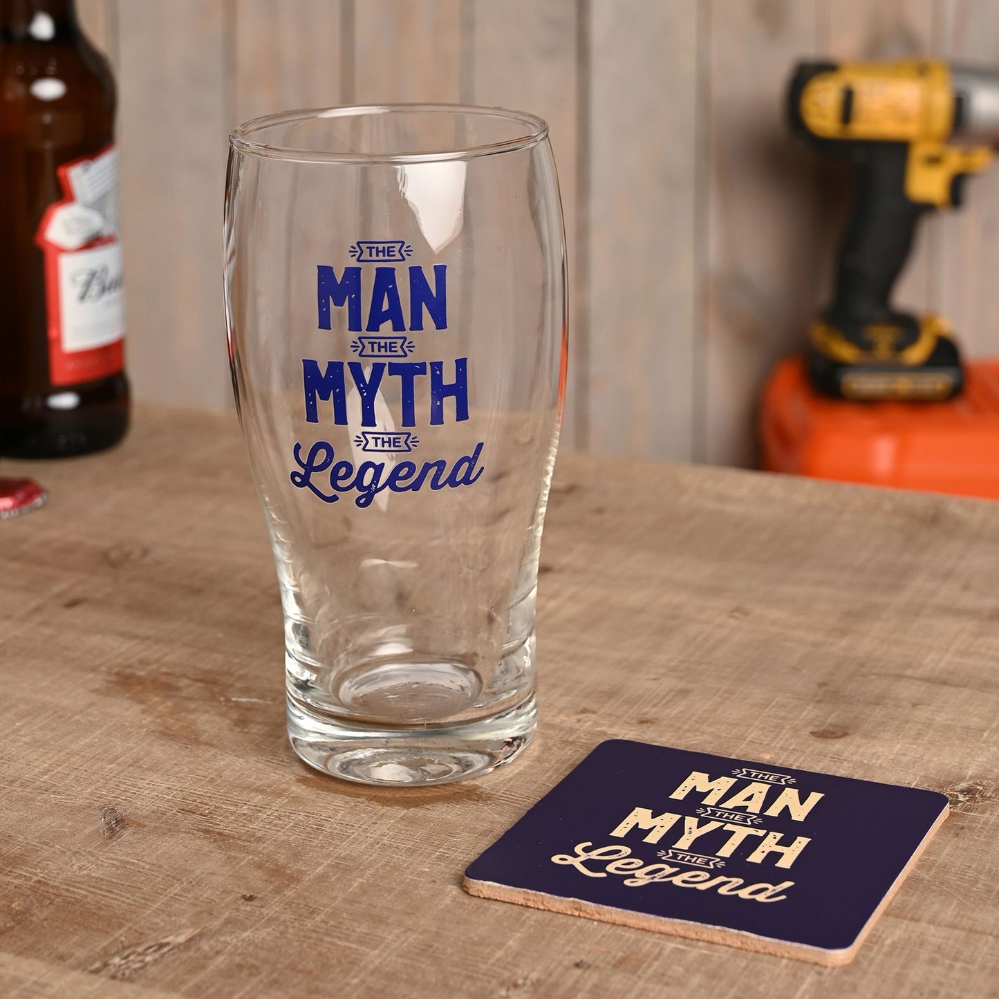 Well Crafted Pint Glass and Coaster Set - The Legend