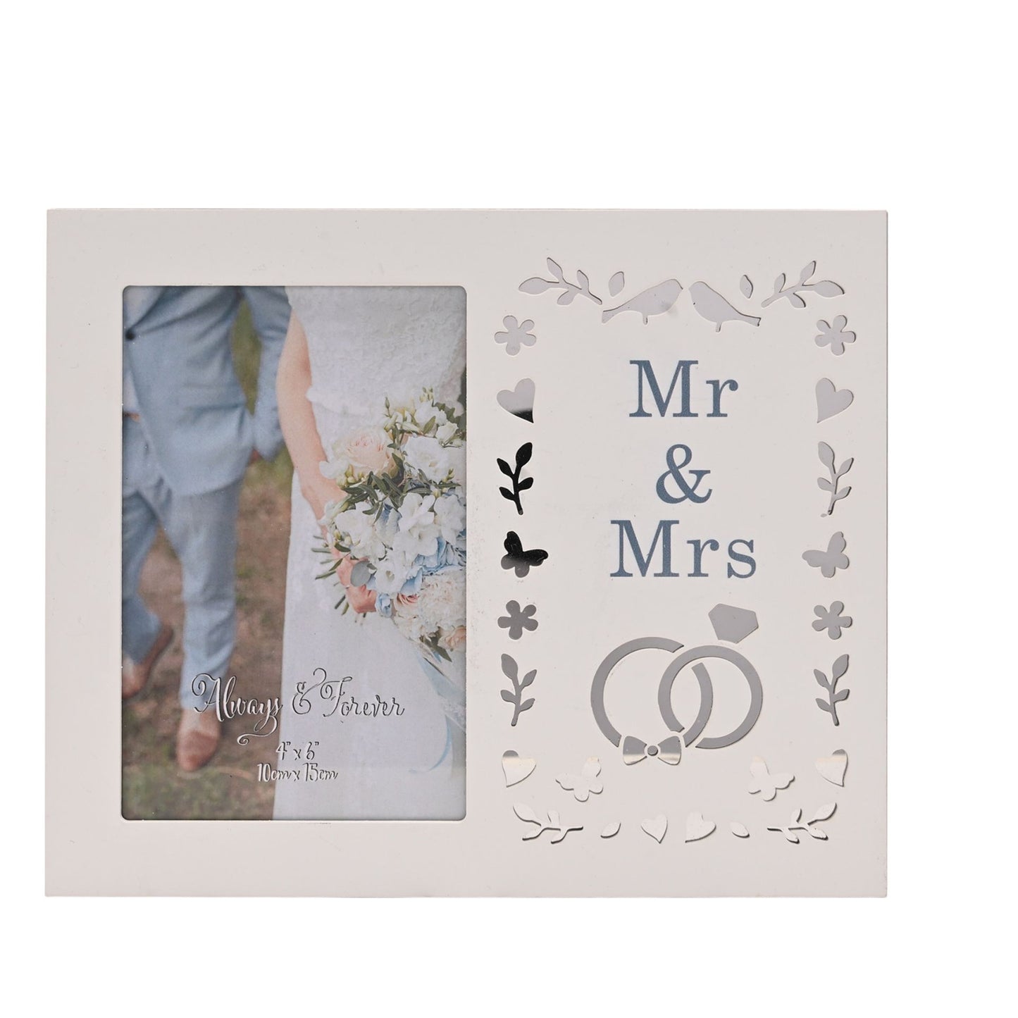 Always & Forever Laser Cut Photo Frame 4 x 6ins - Mr & Mrs
