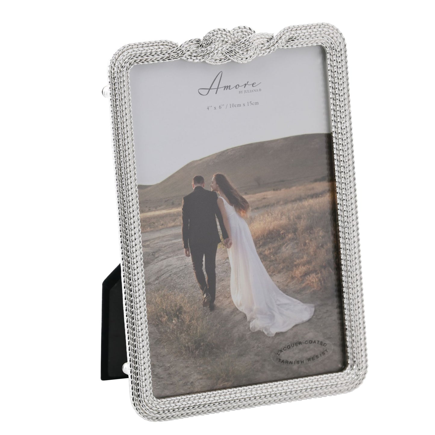 Amore Silverplated Infinity 3D Knot Frame - 4" x 6"