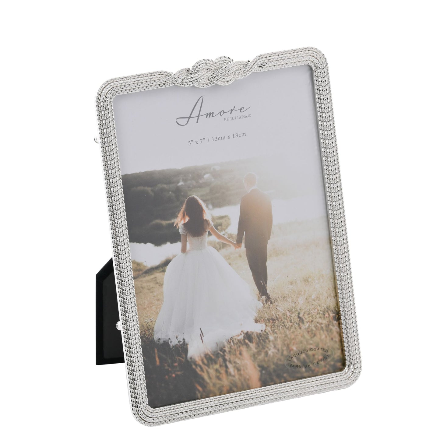 Amore Silverplated Infinity 3D Knot Frame - 5" x 7"