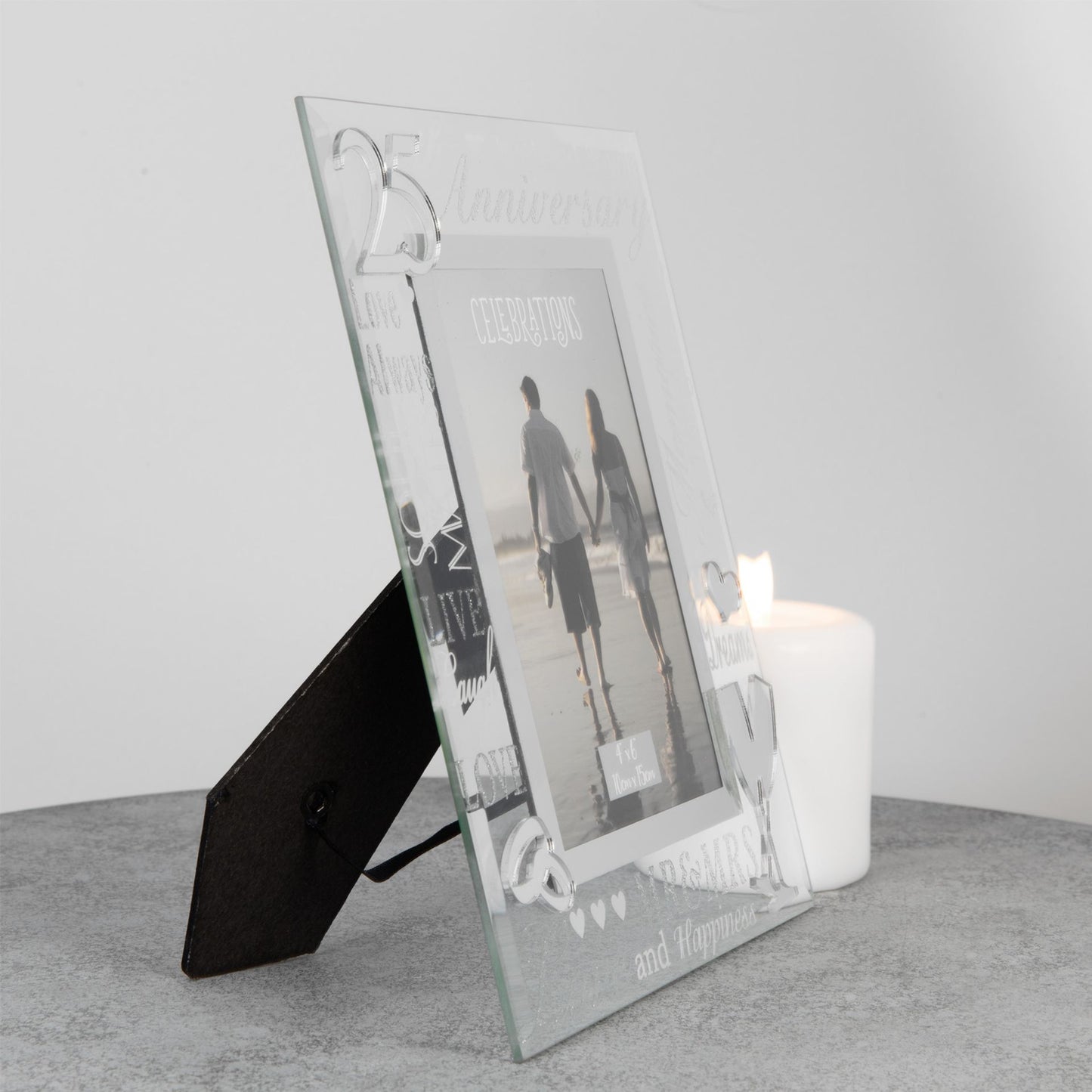 Mirror 3D Words  Anniversary Frame 4" x 6" - 25
