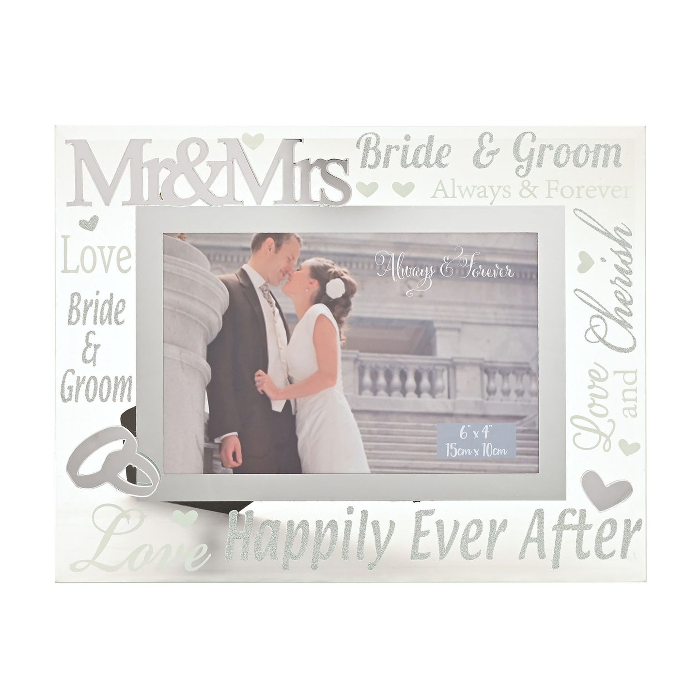 Mirror 3D Words Wedding Frame 6" x 4"