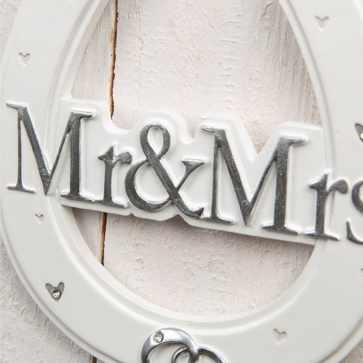 Amore White Resin Wedding Horse Shoe - Mr & Mrs
