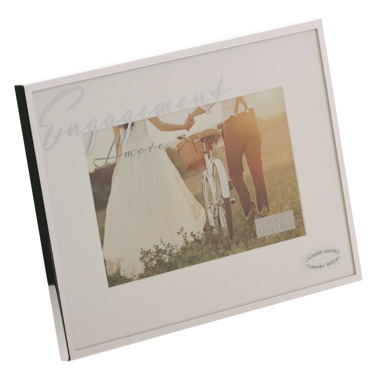 Amore Silverplated Frame Mirror Script 6" x 4" Engagement
