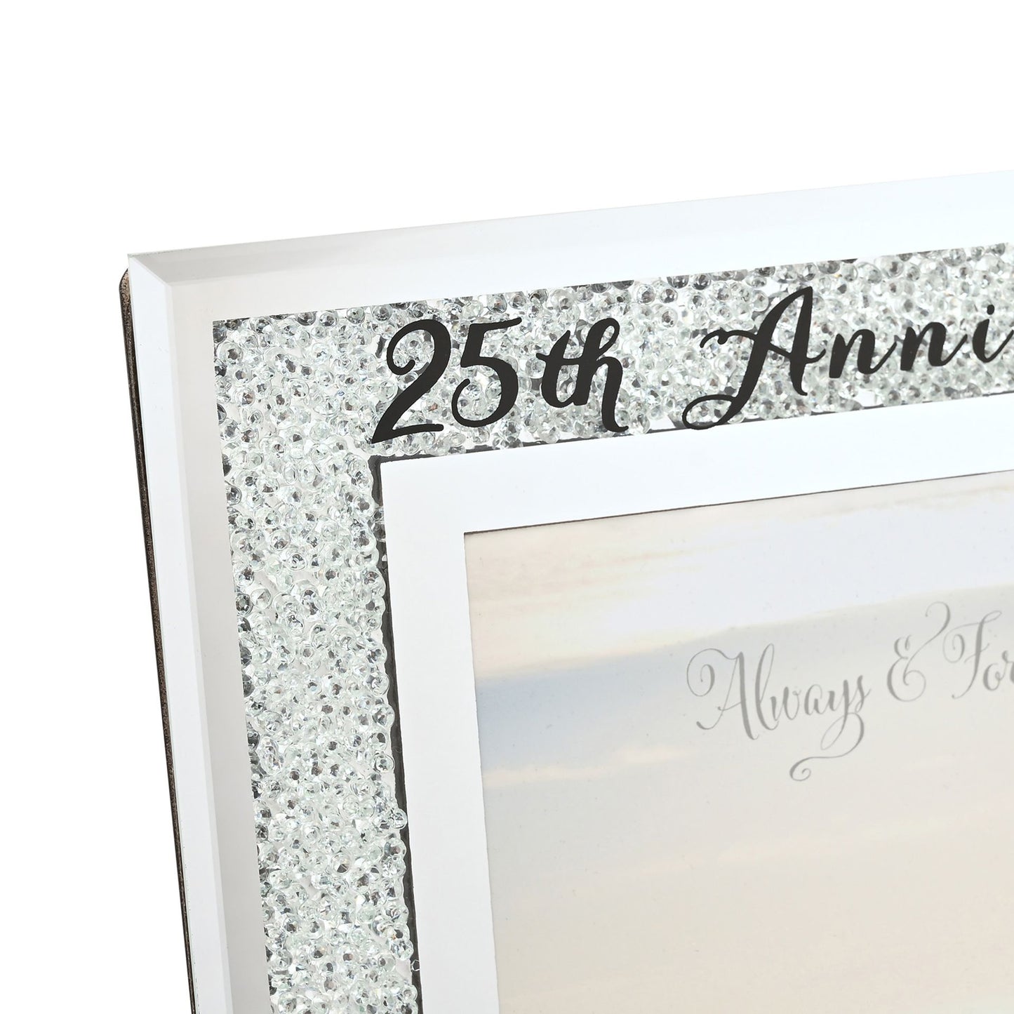 Celebrations Crystal Border Frame 5" x 7" - 25th Anniversary