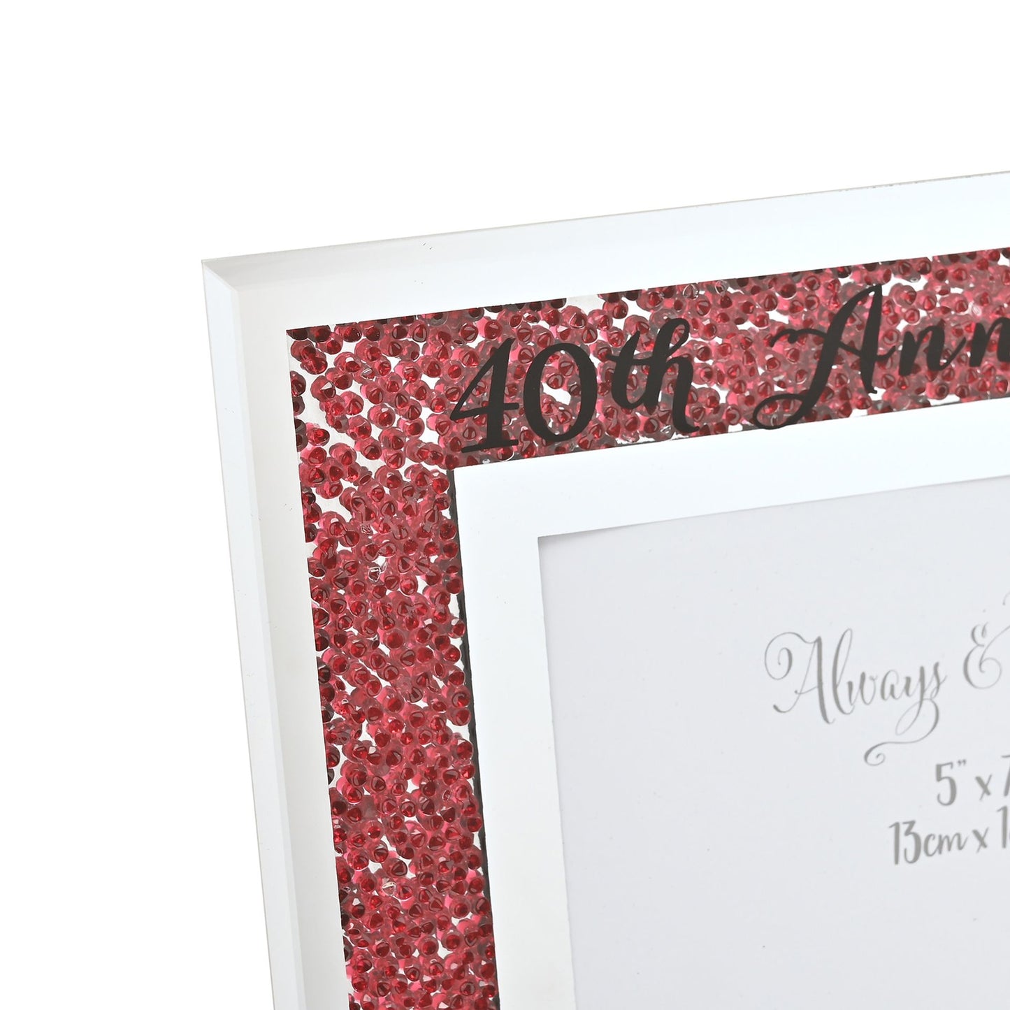 Celebrations Crystal Border Frame 5" x 7" - 40th Anniversary