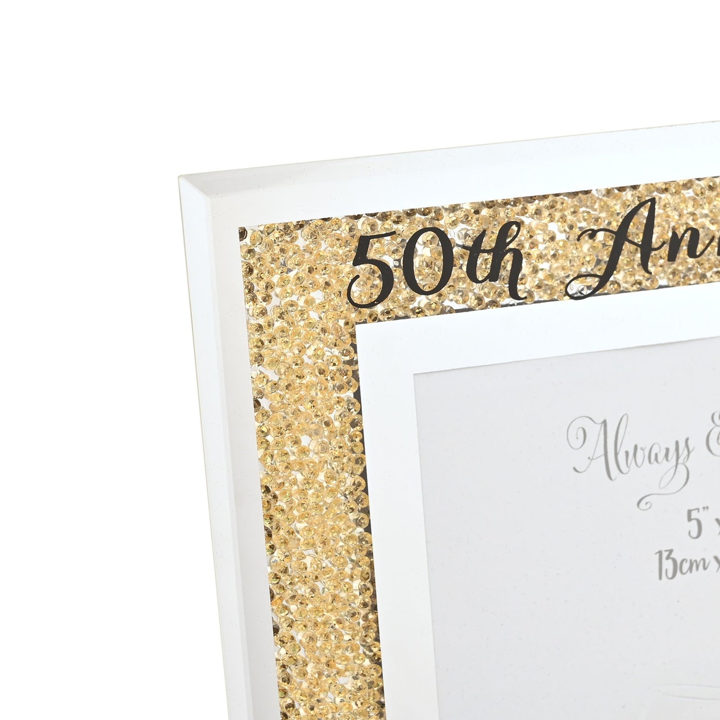 Celebrations Crystal Border Frame 5" x 7" - 50th Anniversary
