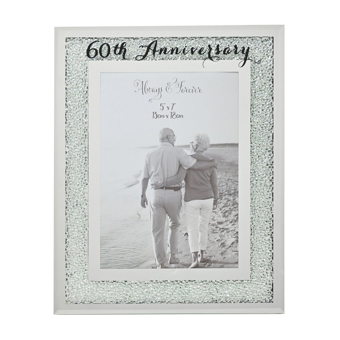 Celebrations Crystal Border Frame 5" x 7" - 60th Anniversary