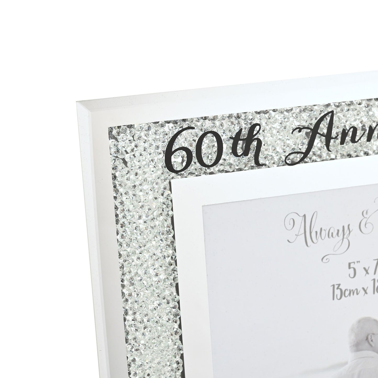 Celebrations Crystal Border Frame 5" x 7" - 60th Anniversary