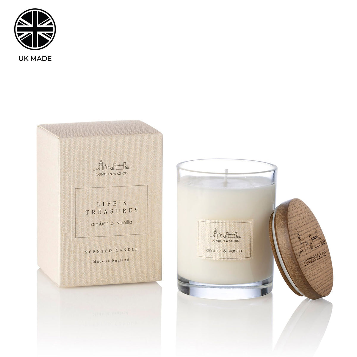 The London Wax Company Amber & Vanilla Lidded Candle 226g