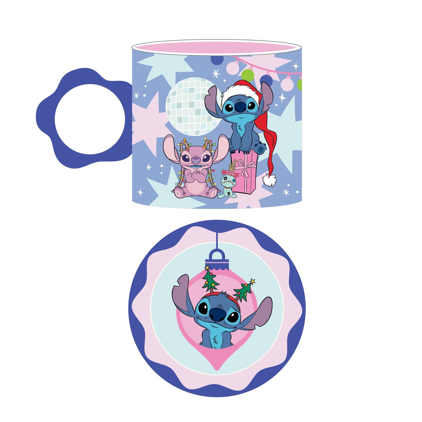Disney Mug & Coaster Set - Stitch & Angel