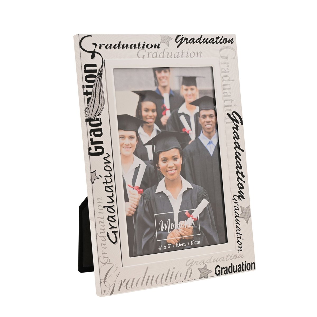 Photo Frame Alumin. Satin/Black "Graduation" 4x6 *(48/72)*