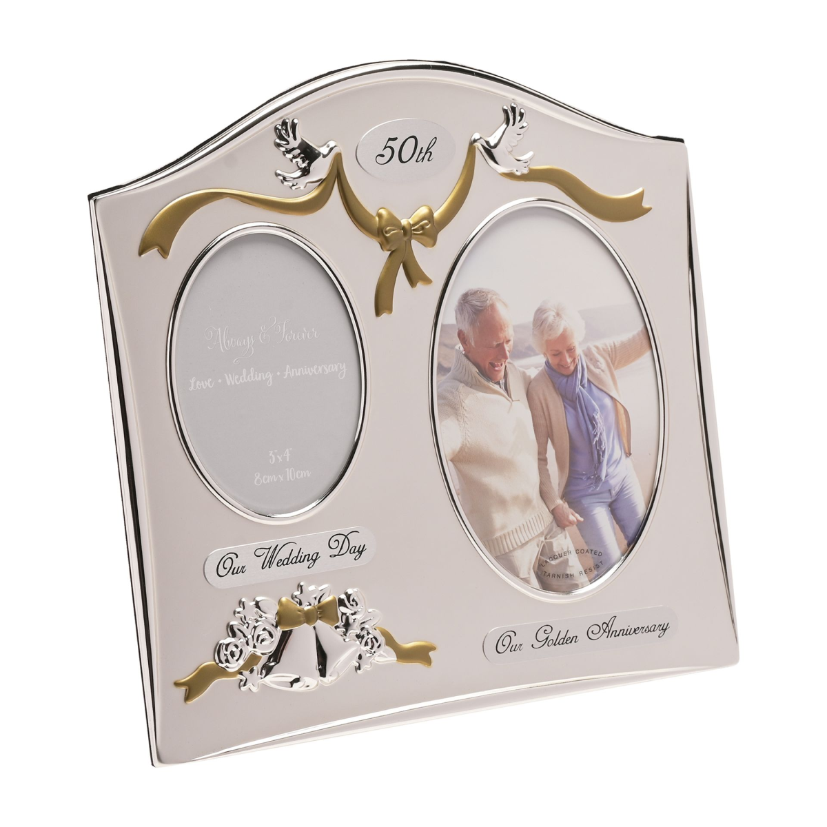 Photo Frame 2Tone S/Plated Double Anniversary - 50th