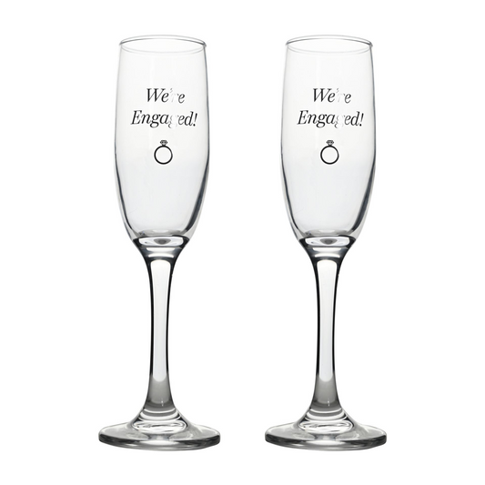 Amore Champagne Flutes Set of 2 - Engaged