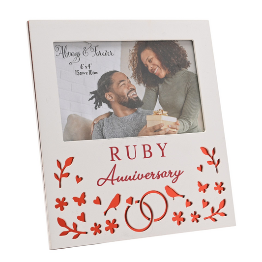 Always & Forever Photo Frame 6 x 4ins - Ruby Anniversary