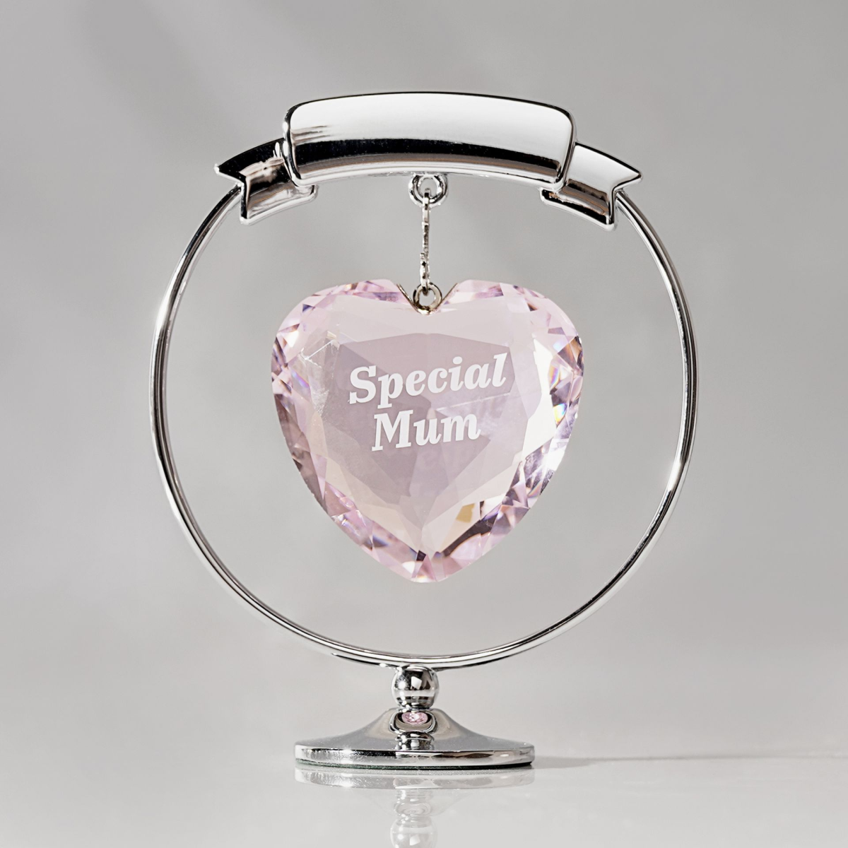 Crystocraft Chrome Plated Circle & Heart - Special Mum