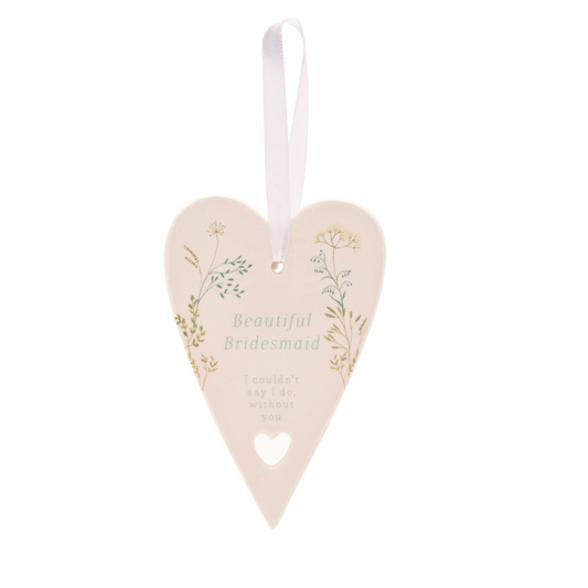 Love Story Ceramic Heart 13cms - Bridesmaid