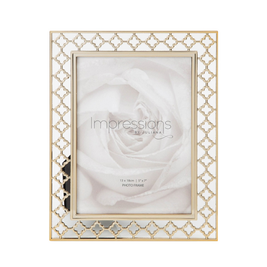 Lattice Cut Metal Photo Frame  - 5" x 7"