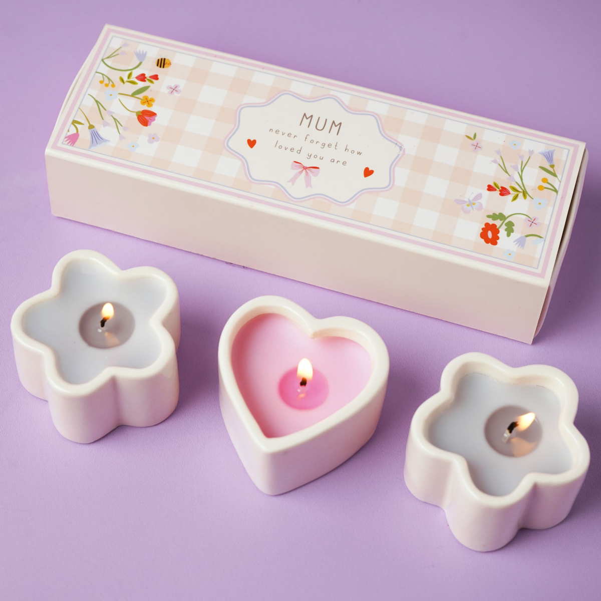 Love Life Set Of 3 Mini Candles - Mum