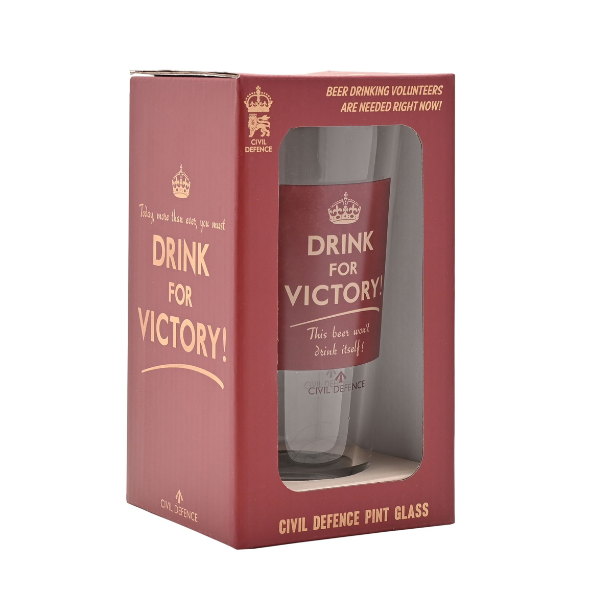Civil Defence Drink For Victory Pint Glass