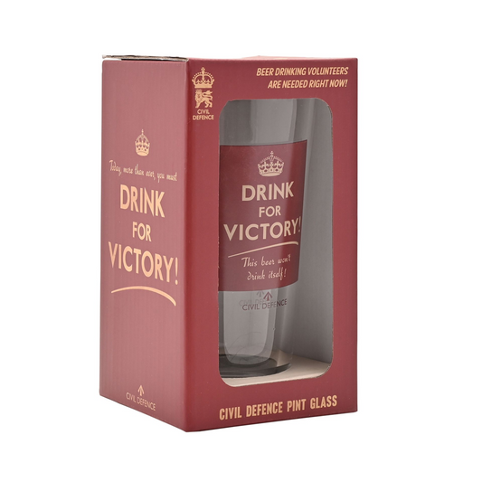 Civil Defence Drink For Victory Pint Glass