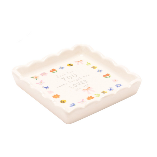 Love Life Scallop Trinket Tray - Loved